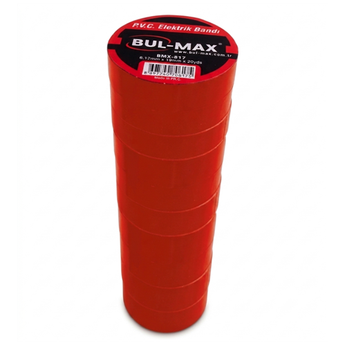 BULMAX ELEKTRİK BANDI KIRMIZI 19MM*10YDS BMX616